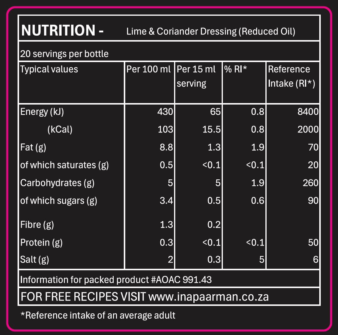 Ina Paarman | Lime & Coriander Salad Dressing